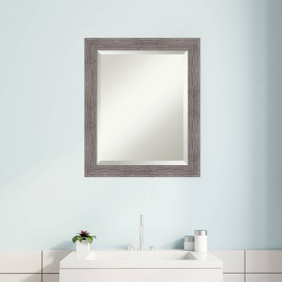 Deals 💯 Pinstripe Narrow Framed Bathroom Vanity Wall Mirror Gray - Amanti Art ✨ - Image 7