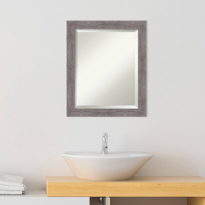Deals 💯 Pinstripe Narrow Framed Bathroom Vanity Wall Mirror Gray - Amanti Art ✨ - Image 8