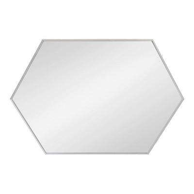 Budget 𧨠Kate & Laurel All Things Decor 24.7" x 36.7" Rhodes Hexagon Wall Mirror Silver - Kate & Laurel All Things Decor π