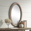 Flash Sale 💯 Noble Park Oval Vanity Decorative Wall Mirror Rustic Natural Wood Frame Beaded Trim 23 1/2" Wide for Bathroom Bedroom Living Room ✨