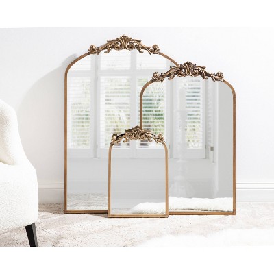 Best deal π Kate & Laurel All Things Decor 12" x 18" Arendahl Tabletop Arch Decorative Wall Mirror Gold - Kate & Laurel All Things Decor π - Image 6