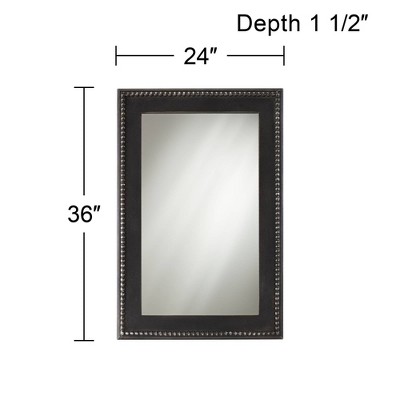 Cheapest β Noble Park Rectangular Vanity Accent Wall Mirror Modern Beaded Border Black Wood Frame 24" Wide for Bathroom Bedroom Living Room π₯° - Image 4