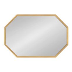 Discount ⭐ Kate & Laurel All Things Decor 24" x 36" Laverty Octagon Wall Mirror Gold - Kate & Laurel All Things Decor ✔️