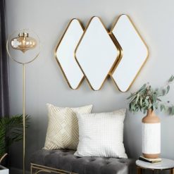 Best deal 👍 27" Contemporary Iron Decorative Wall Mirror Gold - CosmoLiving by Cosmopolitan 🔔