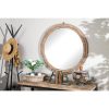 Deals 💯 Olivia & May 36 Large Round Wood Wall Mirror with Decorative Wood Beads Natural - Olivia & May ❤️