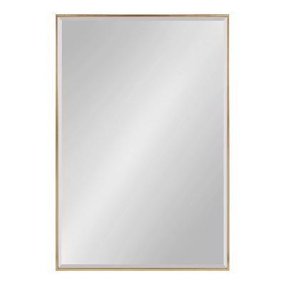 Budget π₯ Kate & Laurel All Things Decor 24.7" x 36.7" Rhodes Rectangle Wall Mirror Gold - Kate & Laurel All Things Decor π