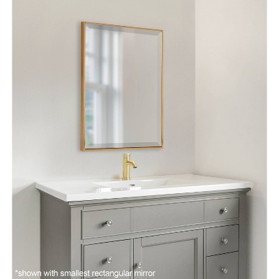 Budget π₯ Kate & Laurel All Things Decor 24.7" x 36.7" Rhodes Rectangle Wall Mirror Gold - Kate & Laurel All Things Decor π - Image 4