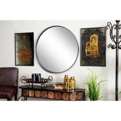 Flash Sale ๐ Olivia & May 32" x 32" Large Round Metal Wall Mirror with Metallic Textured Trim Gold - Olivia & May ๐
