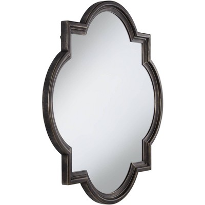 Deals π Uttermost Round Vanity Quatrefoil Wall Mirror Rustic Oil Rubbed Bronze Brown Layered Wood Finish Frame 34" Wide Bedroom Living Room Home βοΈ - Image 3