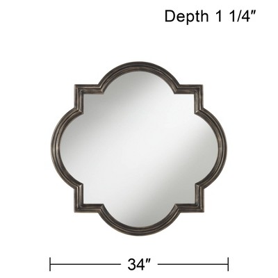 Deals π Uttermost Round Vanity Quatrefoil Wall Mirror Rustic Oil Rubbed Bronze Brown Layered Wood Finish Frame 34" Wide Bedroom Living Room Home βοΈ - Image 4