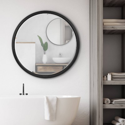 Best Sale ⭐ Kate & Laurel All Things Decor 32" x 32" Hogan Round Framed Decorative Wall Mirror Black - Kate & Laurel All Things Decor 🥰 - Image 4