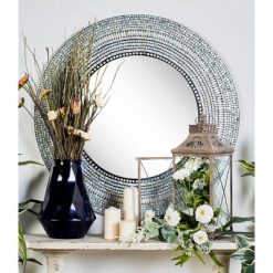 New ⌛ Olivia & May Coastal Wood Decorative Wall Mirror Gray - Olivia & May 💯