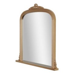 Coupon 🔥 20" x 21" Arch Ornate Accent Wall Mirror Antique Brass - Head West ⌛