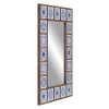 Wholesale 🎉 28" x 38" Moroccan Tile Framed Decorative Wall Mirror Wood/White/Indigo - Patton Wall Decor 👍