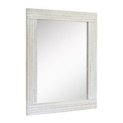 Best deal 😍 Rectangle Worn Wood Decorative Wall Mirror White - Stonebriar Collection 😍