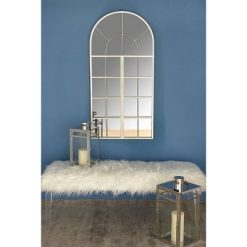 New 😍 Olivia & May Traditional Iron Decorative Wall Mirror White - Olivia & May 🔥