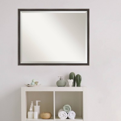 New โ๏ธ Hardwood Wedge Framed Bathroom Vanity Wall Mirror - Amanti Art Dark Brown ๐งจ - Image 4