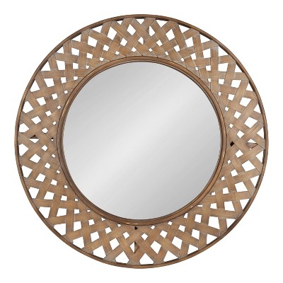 Brand new ✔️ Kate & Laurel All Things Decor 28" x 28" Nubury Woven Framed Decorative Wall Mirror Natural - Kate & Laurel All Things Decor ✨