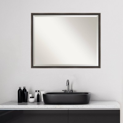 New โ๏ธ Hardwood Wedge Framed Bathroom Vanity Wall Mirror - Amanti Art Dark Brown ๐งจ - Image 6