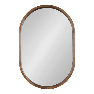 Cheapest β¨ Kate & Laurel All Things Decor 24" x 36" Hutton Wood Framed Capsule Wall Mirror Rustic Brown - Kate & Laurel All Things Decor π₯