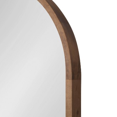 Cheapest β¨ Kate & Laurel All Things Decor 24" x 36" Hutton Wood Framed Capsule Wall Mirror Rustic Brown - Kate & Laurel All Things Decor π₯ - Image 2