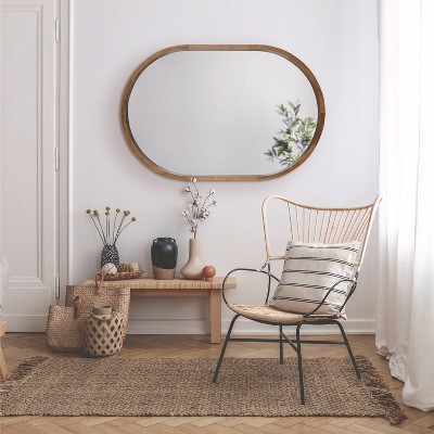Cheapest β¨ Kate & Laurel All Things Decor 24" x 36" Hutton Wood Framed Capsule Wall Mirror Rustic Brown - Kate & Laurel All Things Decor π₯ - Image 5