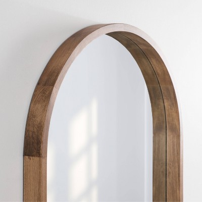 Cheapest β¨ Kate & Laurel All Things Decor 24" x 36" Hutton Wood Framed Capsule Wall Mirror Rustic Brown - Kate & Laurel All Things Decor π₯ - Image 6