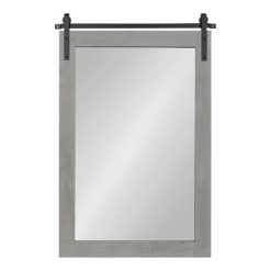 Best deal ⌛ Kate & Laurel All Things Decor 24" x 38" Cates Rectangle Wall Mirror Gray - Kate & Laurel All Things Decor ⭐