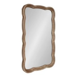 Coupon 🌟 Kate & Laurel All Things Decor 24" x 38" Hatherleigh Scallop Wood Wall Mirror Rustic Brown - Kate and Laurel 😍