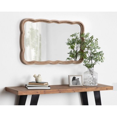 Coupon π Kate & Laurel All Things Decor 24" x 38" Hatherleigh Scallop Wood Wall Mirror Rustic Brown - Kate and Laurel π - Image 4