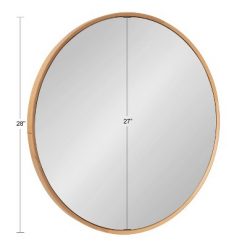 New 🧨 Kate & Laurel All Things Decor 28" x 28" Norlund Framed Round Decorative Wall Mirror Natural - Kate & Laurel All Things Decor 💯