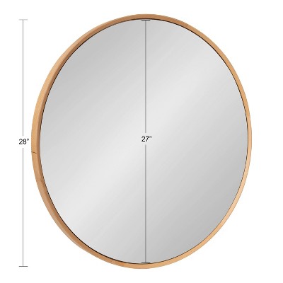 New 𧨠Kate & Laurel All Things Decor 28" x 28" Norlund Framed Round Decorative Wall Mirror Natural - Kate & Laurel All Things Decor π―