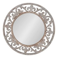 Best Sale 🌟 Kate & Laurel All Things Decor 31.5" Shovali Round Wall Mirror White - Kate & Laurel All Things Decor 🥰