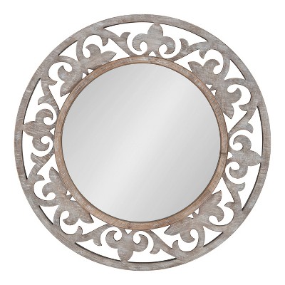 Best Sale π Kate & Laurel All Things Decor 31.5" Shovali Round Wall Mirror White - Kate & Laurel All Things Decor π₯°