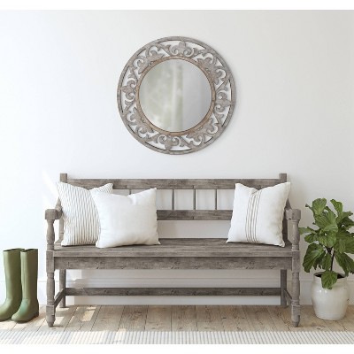 Best Sale π Kate & Laurel All Things Decor 31.5" Shovali Round Wall Mirror White - Kate & Laurel All Things Decor π₯° - Image 5