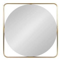 Flash Sale ๐ Kate & Laurel All Things Decor 24" x 24" Nobles Radius Corner Framed Decorative Wall Mirror Gold - Kate & Laurel All Things Decor ๐