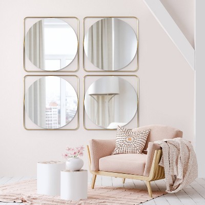 Flash Sale π Kate & Laurel All Things Decor 24" x 24" Nobles Radius Corner Framed Decorative Wall Mirror Gold - Kate & Laurel All Things Decor π - Image 6