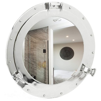 Cheap β Davine International Nagina 20NICMIR Nickel Aluminum Nautical Decor Ship Porthole Design Mirror for Beach/Lake Houses, Bathrooms, & Bedrooms, 20 Inch Diameter, Silver π - Image 4