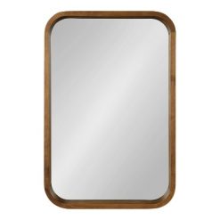 Top 10 🔔 Kate & Laurel All Things Decor 20" x 30" Hutton Wood Framed Rectangle Decorative Wall Mirror Rustic Brown - Kate & Laurel All Things Decor ⭐