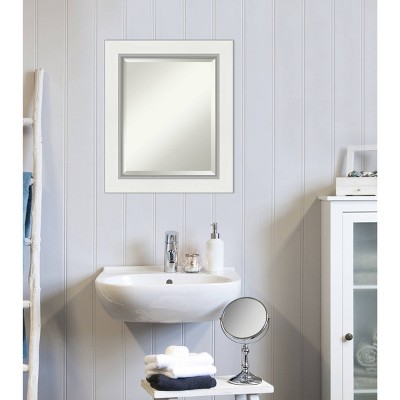Buy ๐ Eva White Silver Framed Bathroom Vanity Wall Mirror - Amanti Art ๐งจ - Image 4