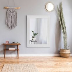 Best Pirce 👍 31.5" x 43.5" Textured Wash Plank Frame Mirror White - Head West 😀