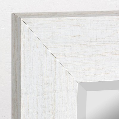 Best Pirce π 31.5" x 43.5" Textured Wash Plank Frame Mirror White - Head West π - Image 2