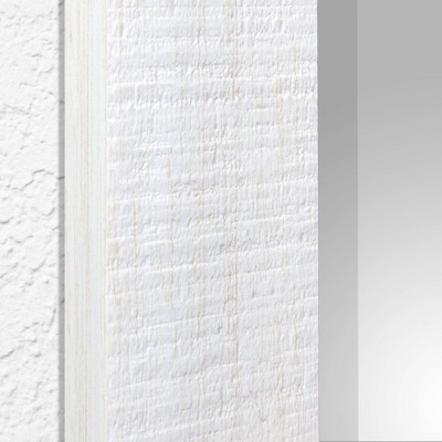 Best Pirce π 31.5" x 43.5" Textured Wash Plank Frame Mirror White - Head West π - Image 3