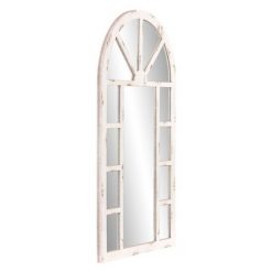 Buy 🤩 24" x 40" Arch Windowpane Decorative Wall Mirror Off White - Patton Wall Decor 🔔