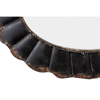 Budget β 23.5" x 31" Oval Mirror with Scalloped Metal Frame Distressed Black - 3R Studios π - Image 5