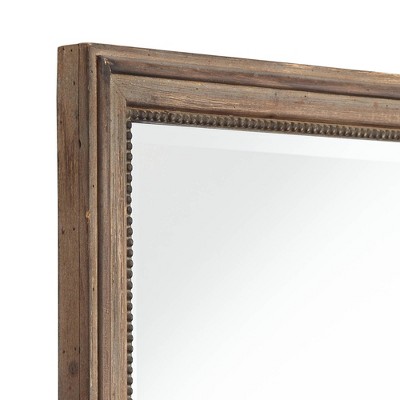 Flash Sale π₯ Noble Park Rectangular Vanity Wall Mirror Rustic Wood Finish Frame Beaded Edge Beveled 26 3/4" Wide for Bathroom Bedroom Living Room Home 𧨠- Image 2