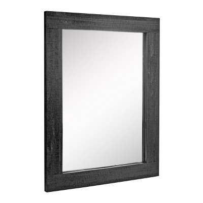 Outlet βοΈ Rectangle Worn Wood Decorative Wall Mirror Black - Stonebriar Collection π