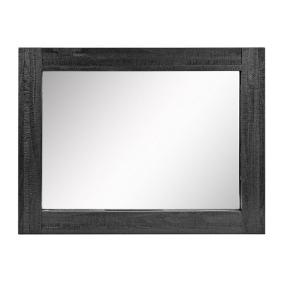 Outlet βοΈ Rectangle Worn Wood Decorative Wall Mirror Black - Stonebriar Collection π - Image 2