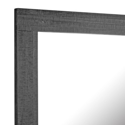 Outlet βοΈ Rectangle Worn Wood Decorative Wall Mirror Black - Stonebriar Collection π - Image 4