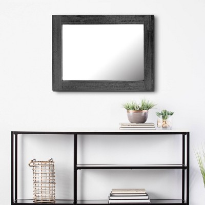 Outlet βοΈ Rectangle Worn Wood Decorative Wall Mirror Black - Stonebriar Collection π - Image 6